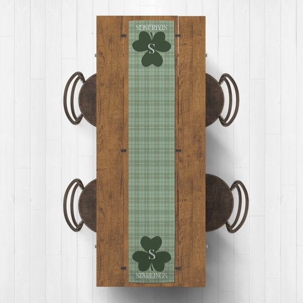 Personalized Plaid Clover Table Runner, 90 in.