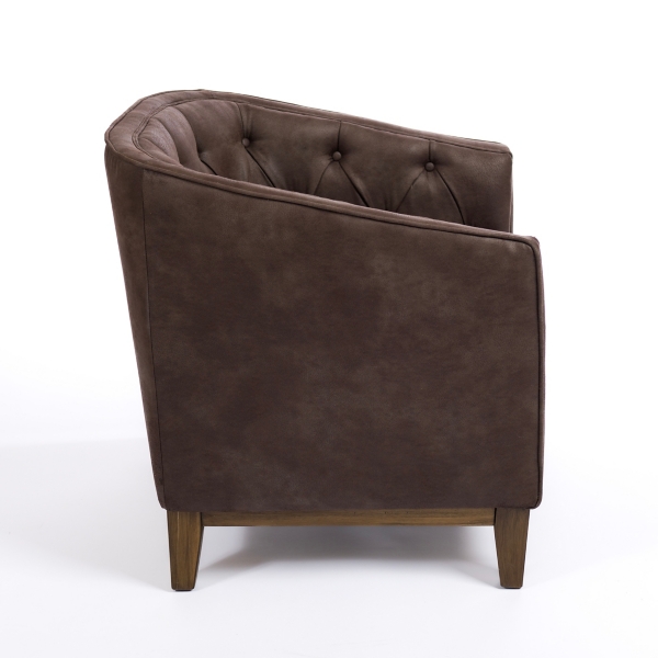 Clive Brown Tufted Club Accent Chair