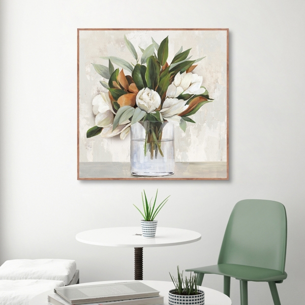 Magnolia Bouquet Framed Canvas Art Print