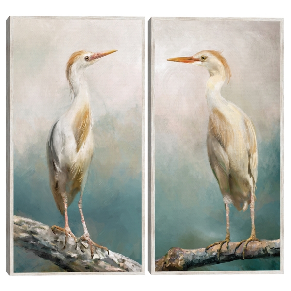 Cranes Resting Framed Canvas Art Prints, Set of 2 | Kirklands Home