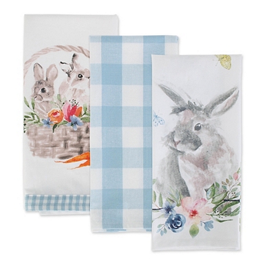 Happy Easter Tea Towel with Bunny — Carolee's