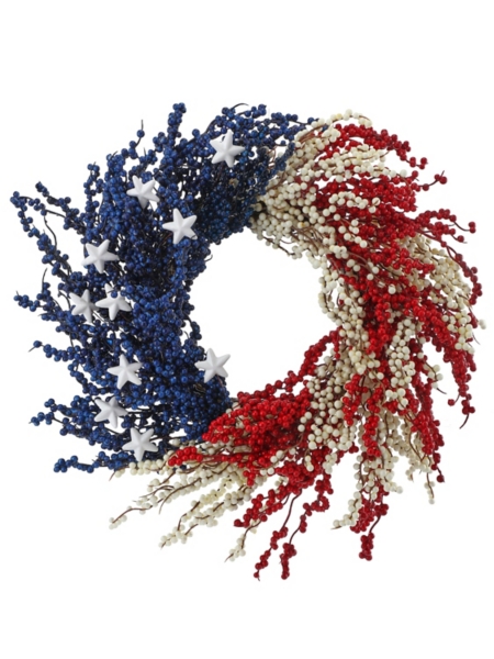 Patriotic Berry and Star Wreath | Kirklands Home