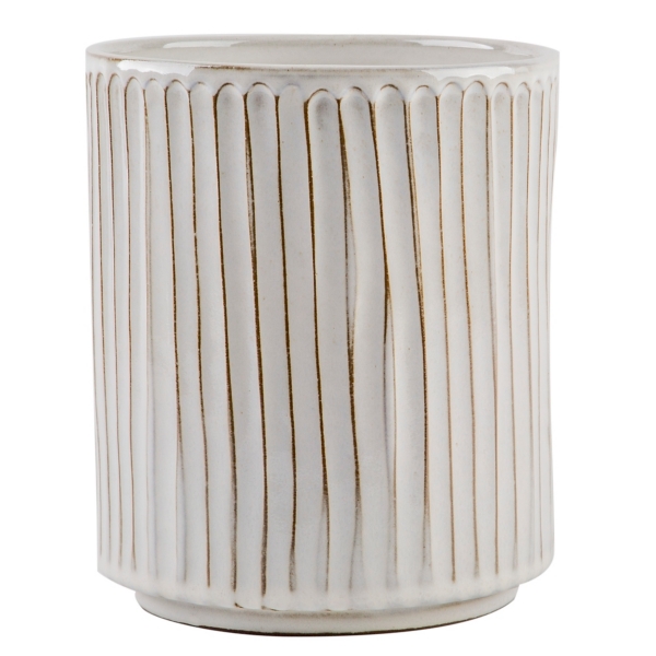Earthy Embossed Lines Utensil Crock | Kirklands Home