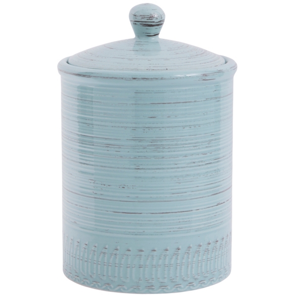 Distressed Blue Ceramic Canister, 10 in. Kirklands Home