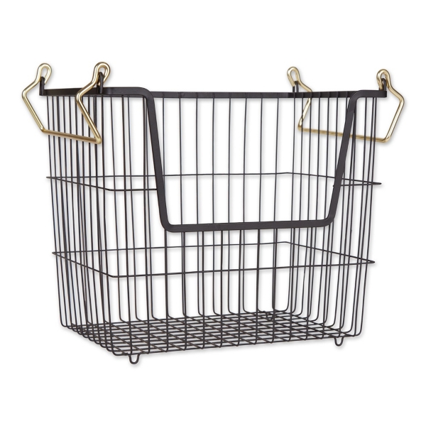 Black Wire Basket with Gold Handles, 11 in. Kirklands Home