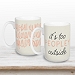 Multicolor Ceramic It's Too Peopely Mugs, Set of 2