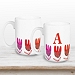 Personalized Monogram Tulip Mugs, Set of 2