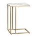 White Marble Top Gold Metal C-Table