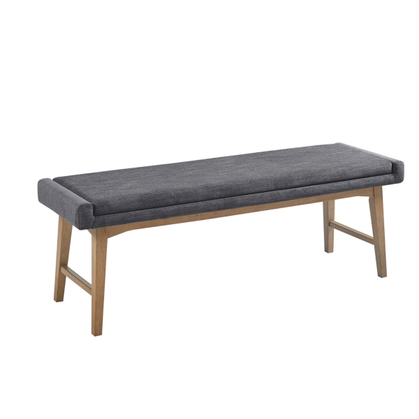 Gray Upholstered and Wood Legs Bench | Kirklands Home