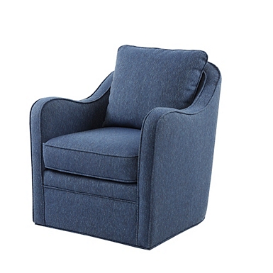 Navy Upholstered Nailhead Swivel Accent Chair Kirklands Home