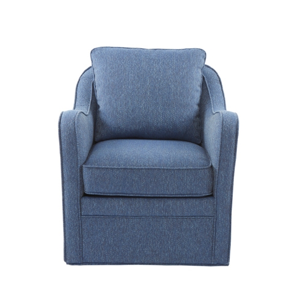 Indigo Swivel Upholstered Wide Seat Accent Chair