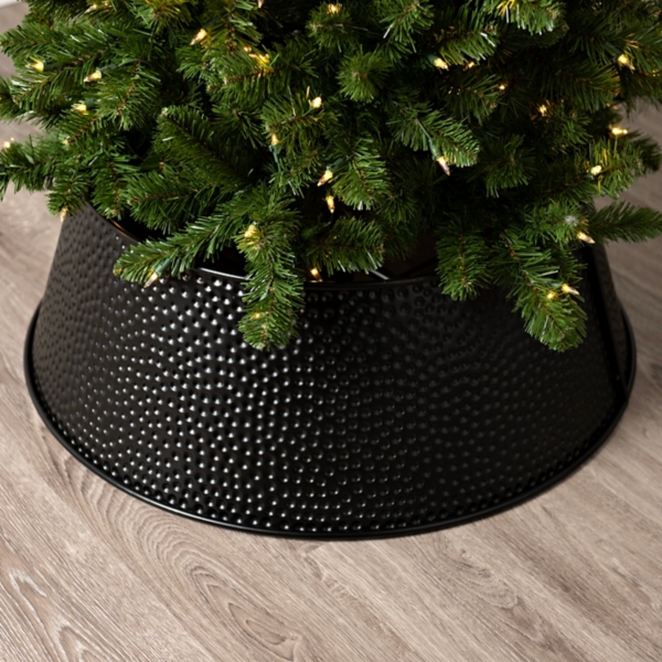 Black Hammered Metal Christmas Tree Collar, 28in. Kirklands Home