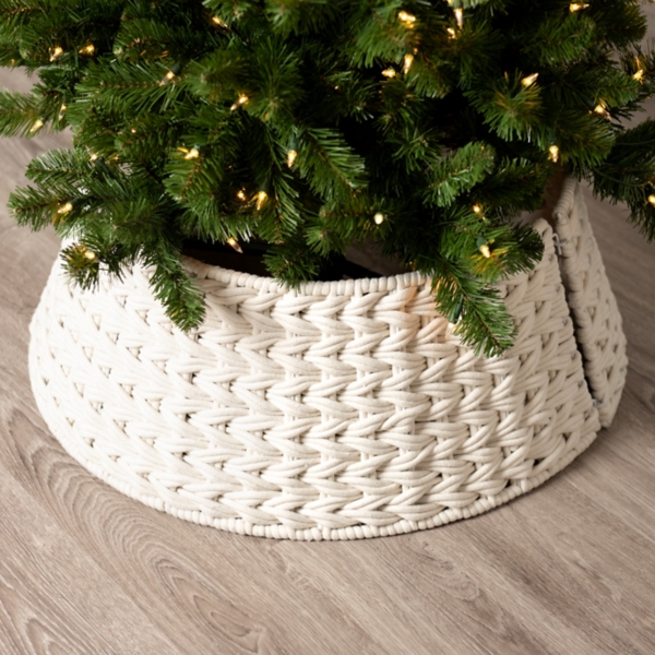 Cream Woven Christmas Tree Collar, 26in. Kirklands Home