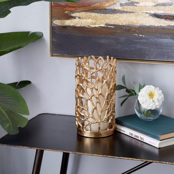 Gold Aluminum Coral Hurricane, 10 in.