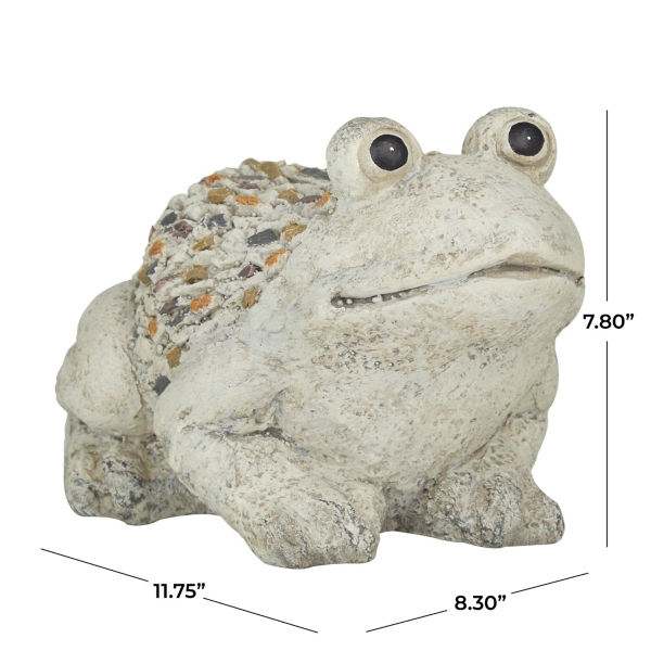 Gray Textured Frog Statue
