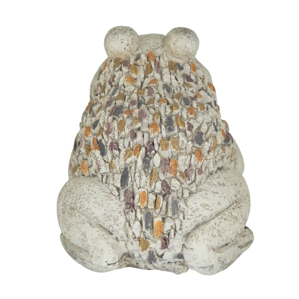 Gray Textured Frog Statue