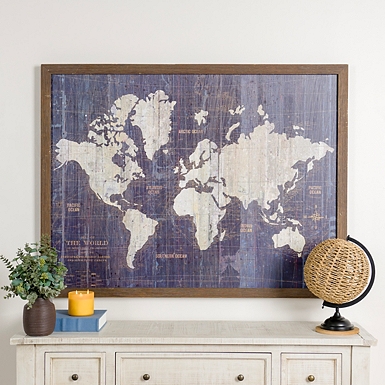 額装品/Old World Map Blue/ポスター 額装品/Old World Map Blue/ポスター