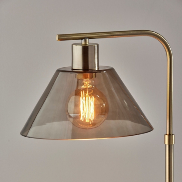 Gold Smoked Glass Table Lamp