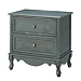 Blue Wood & Gold Hardware 2-Drawer Nightstand
