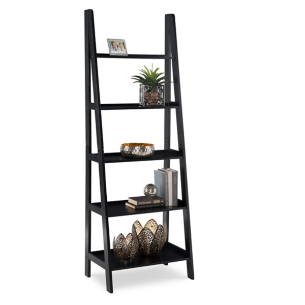 Black Wood 5Tier Ladder Bookshelf Kirklands Home