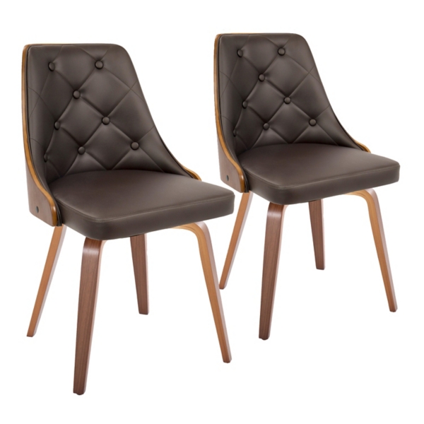 Brown Tufted Faux Leather Dining Chairs, Set of 2 Kirklands Home