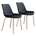 Black Upholstered Velvet Dining Chairs, Set of 2
