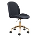 Black Upholstered and Gold Base Office Chair