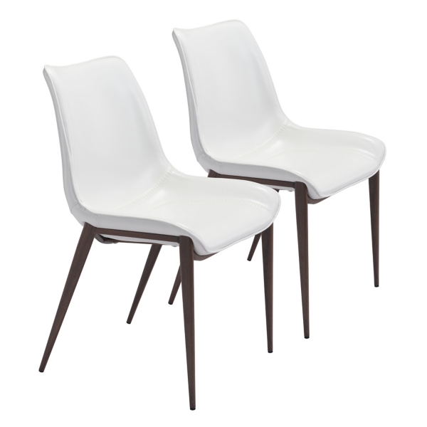 White Faux Leather Stitch Dining Chairs, Set of 2 Kirklands Home