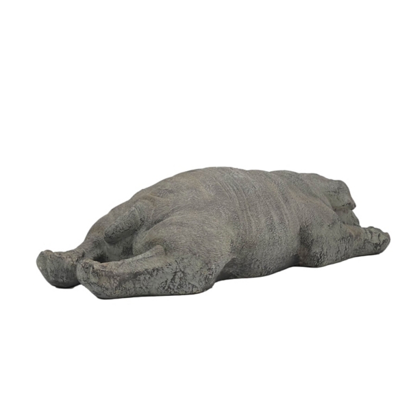 Gray Sleeping Bulldog Outdoor Statue