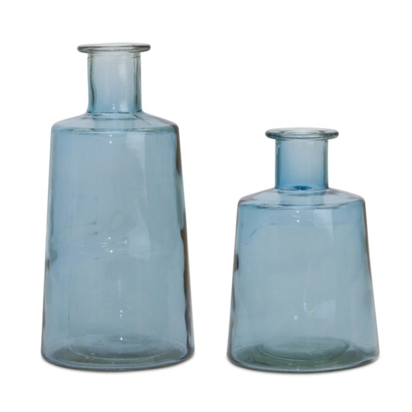 Blue Glass Bottle Vases, Set of 2 Kirklands Home