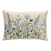 Blue Embroidered Floral Lumbar Pillow