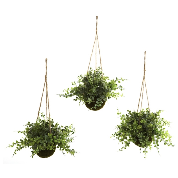 Eucalyptus and Berry Hanging Baskets, Set of 3 Kirklands Home