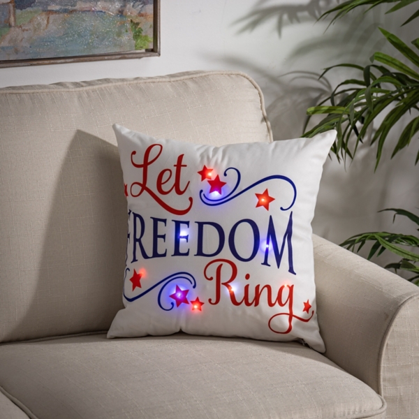 Americana Pre-Lit Stars Pillows, Set of 3