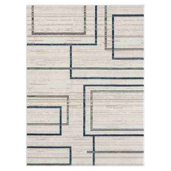 Blue and Gray Contemporary Geo Area Rug, 5x7 Kirklands Home