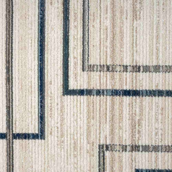 Blue and Gray Contemporary Geo Area Rug, 7x9