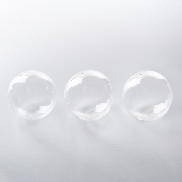 Clear Glass Orbs, Set of 3