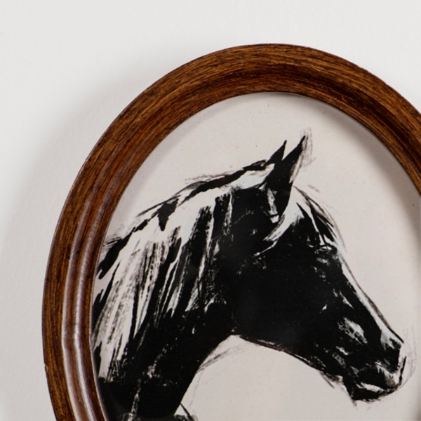 Oval Horse Portrait Framed Art Prints, Set  of 2