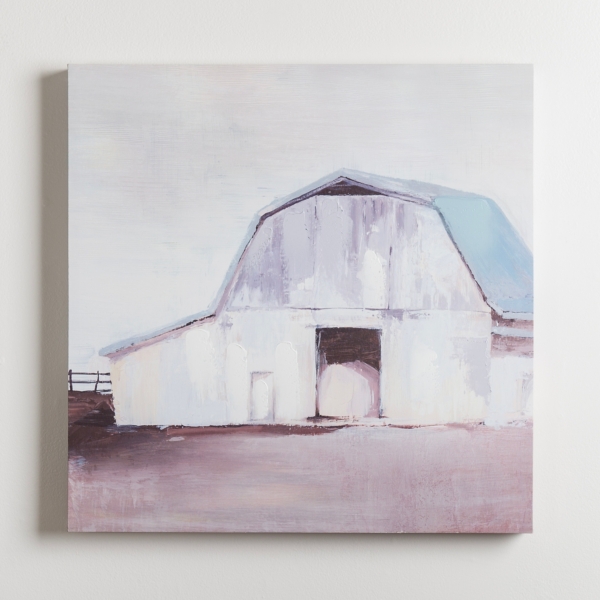 White and Blue Barn Canvas Art Print Kirklands Home
