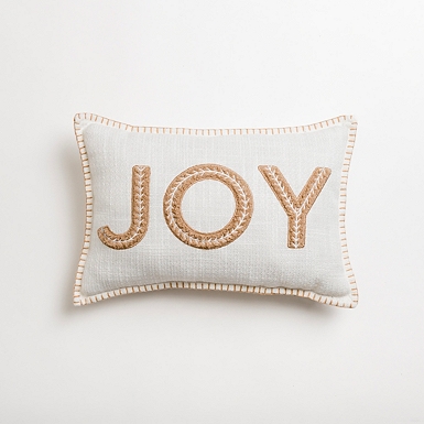 Snowflake Embroidered Neutral Holiday Decor Throw Pillow Soft And