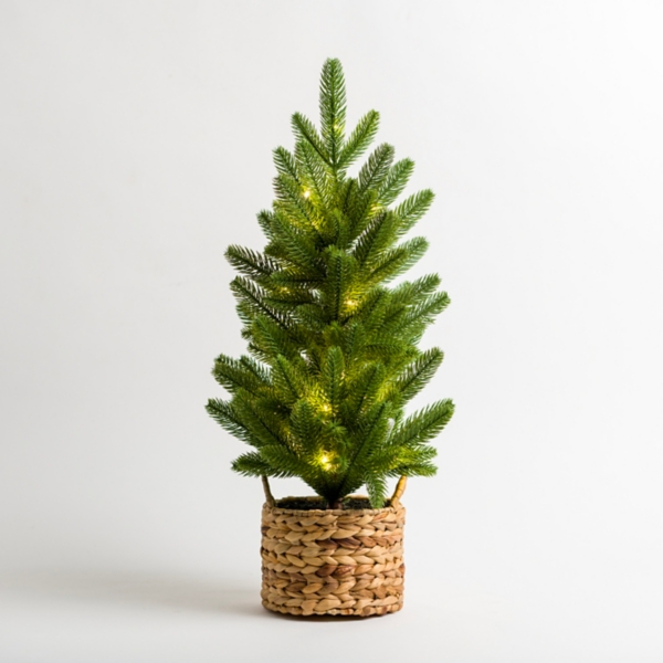 Pre-Lit Basket Christmas Tree, 24 in. | Kirklands Home