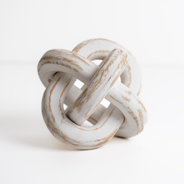 Distressed White Wooden Knot | Kirklands Home