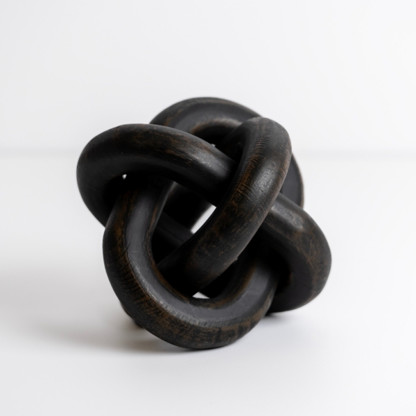 Distressed Black Wooden Knot | Kirklands Home