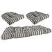 Black French Edge 3-pc. Outdoor Wicker Cushion Set