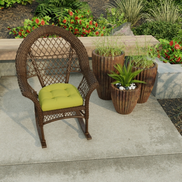 Green French Edge 2-pc. Outdoor Wicker Cushion Set