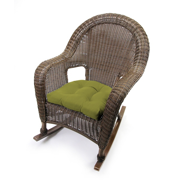 Green French Edge 2-pc. Outdoor Wicker Cushion Set