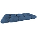 Blue French Edge Outdoor Wicker Settee Cushion