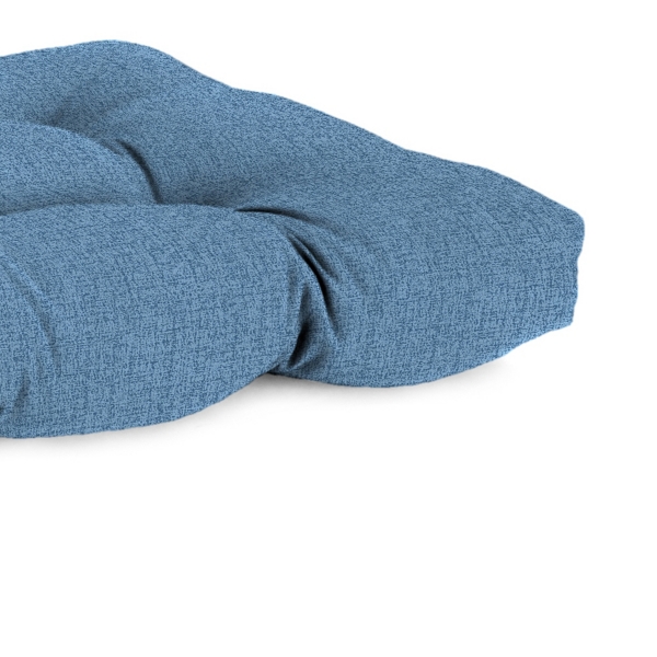 Chambray Blue French Outdoor Wicker Settee Cushion