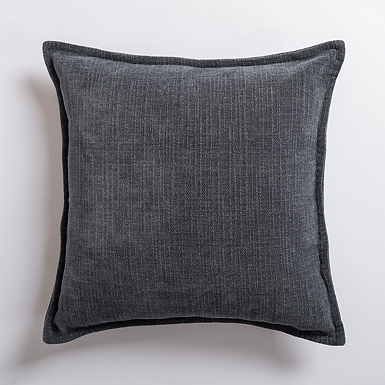 Dark Gray Solid Cotton Pillow 22 in. Kirklands Home