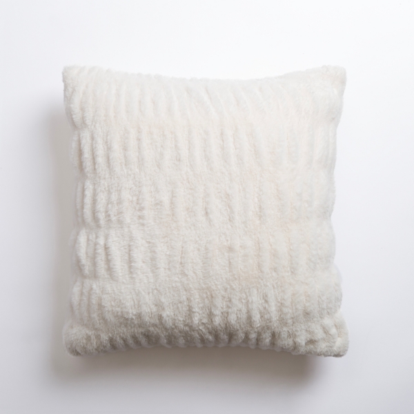 Ivory faux fur throw pillow hot sale