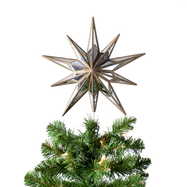 Bronze Mirrored Star Christmas Tree Topper